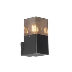 Qazqa wandlamp met glas denmark zwart e27