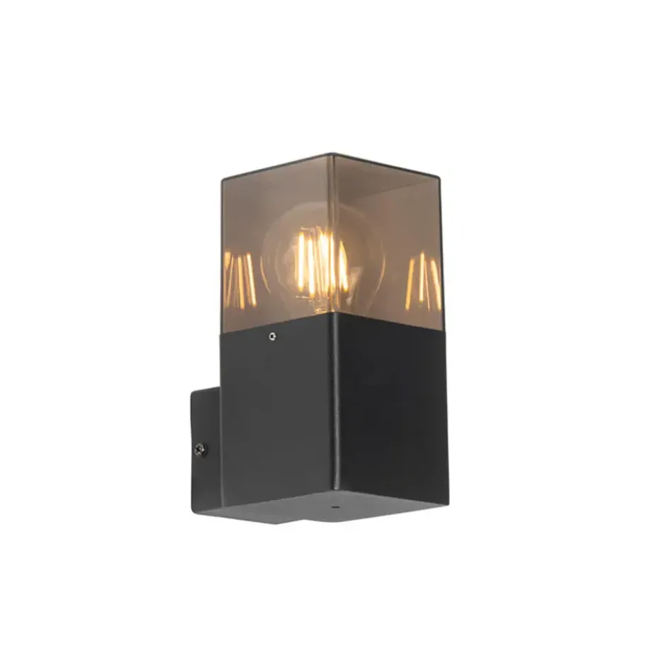 Qazqa wandlamp met glas denmark zwart e27