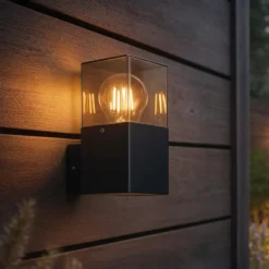 Qazqa wandlamp met glas denmark zwart e27
