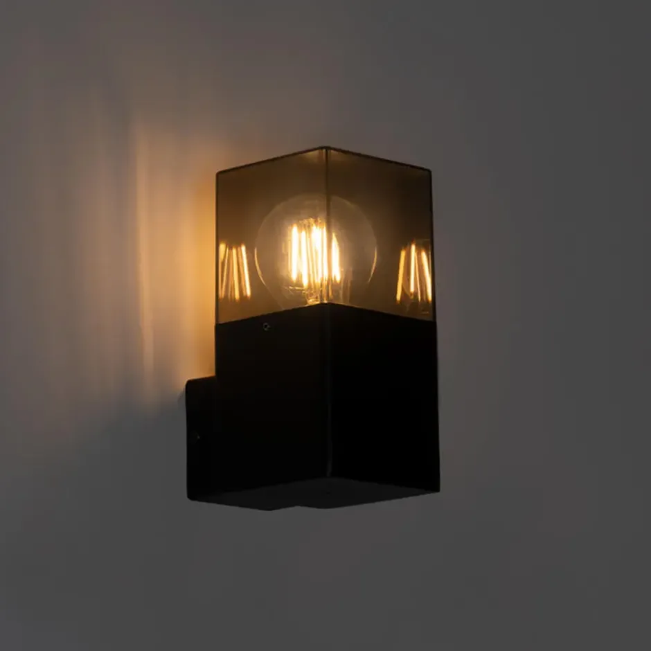 Qazqa wandlamp met glas denmark zwart e27