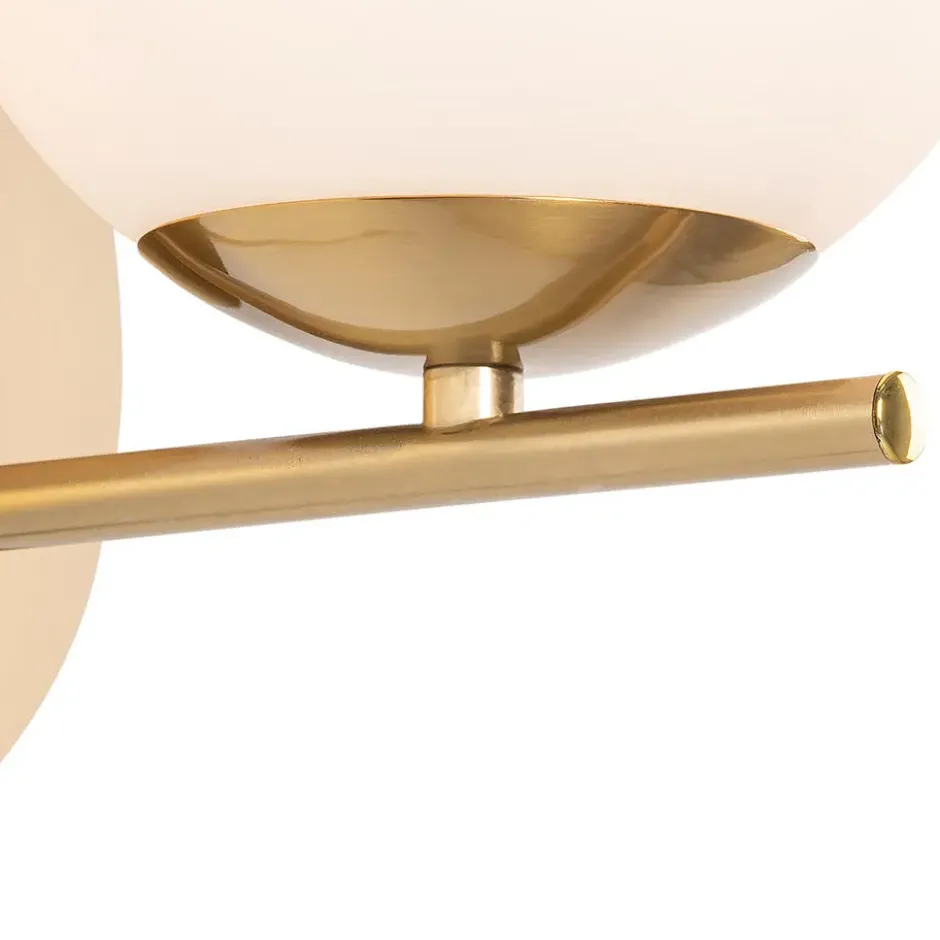 Qazqa wandlamp met glas flore goudkleurig e14