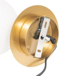 Qazqa wandlamp met glas flore goudkleurig e14