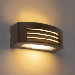 Qazqa wandlamp met glas hurricane bruin e27