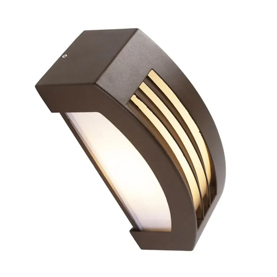 Qazqa wandlamp met glas hurricane bruin e27