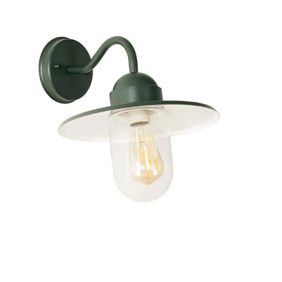 Qazqa wandlamp met glas kansas groen e27