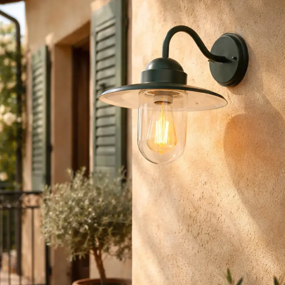 Qazqa wandlamp met glas kansas groen e27