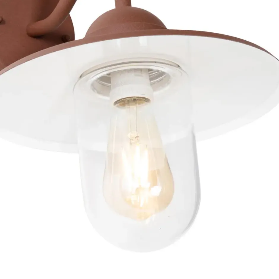 Qazqa wandlamp met glas kansas bruin e27