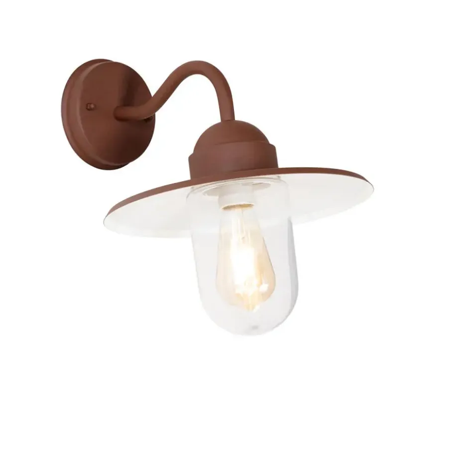 Qazqa wandlamp met glas kansas bruin e27