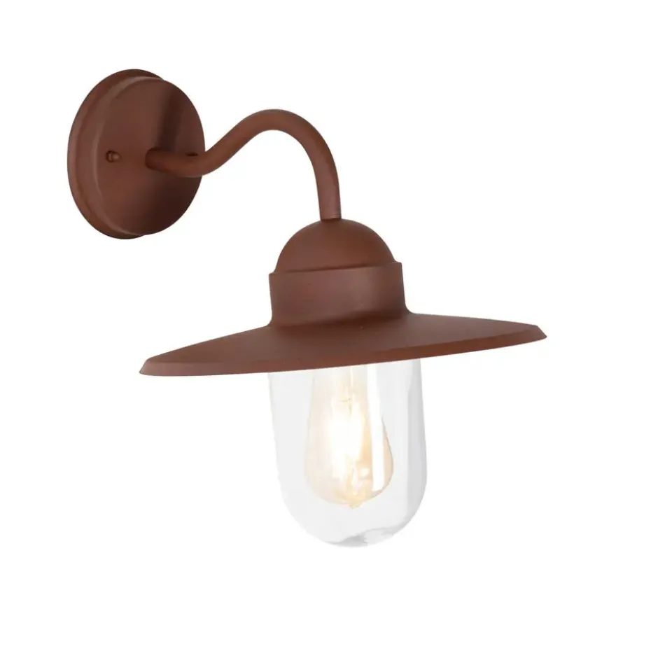 Qazqa wandlamp met glas kansas bruin e27