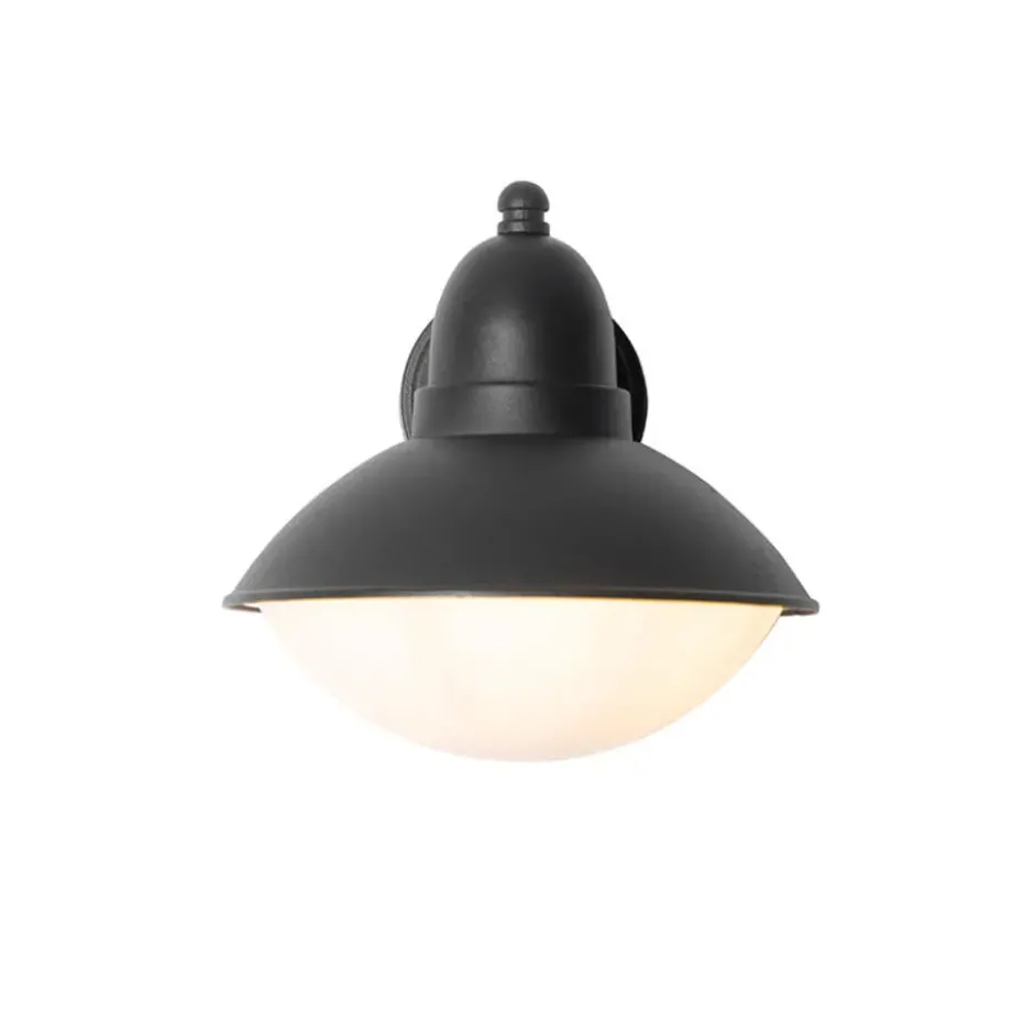 Qazqa wandlamp met glas marcel zwart e27