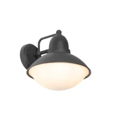 Qazqa wandlamp met glas marcel zwart e27