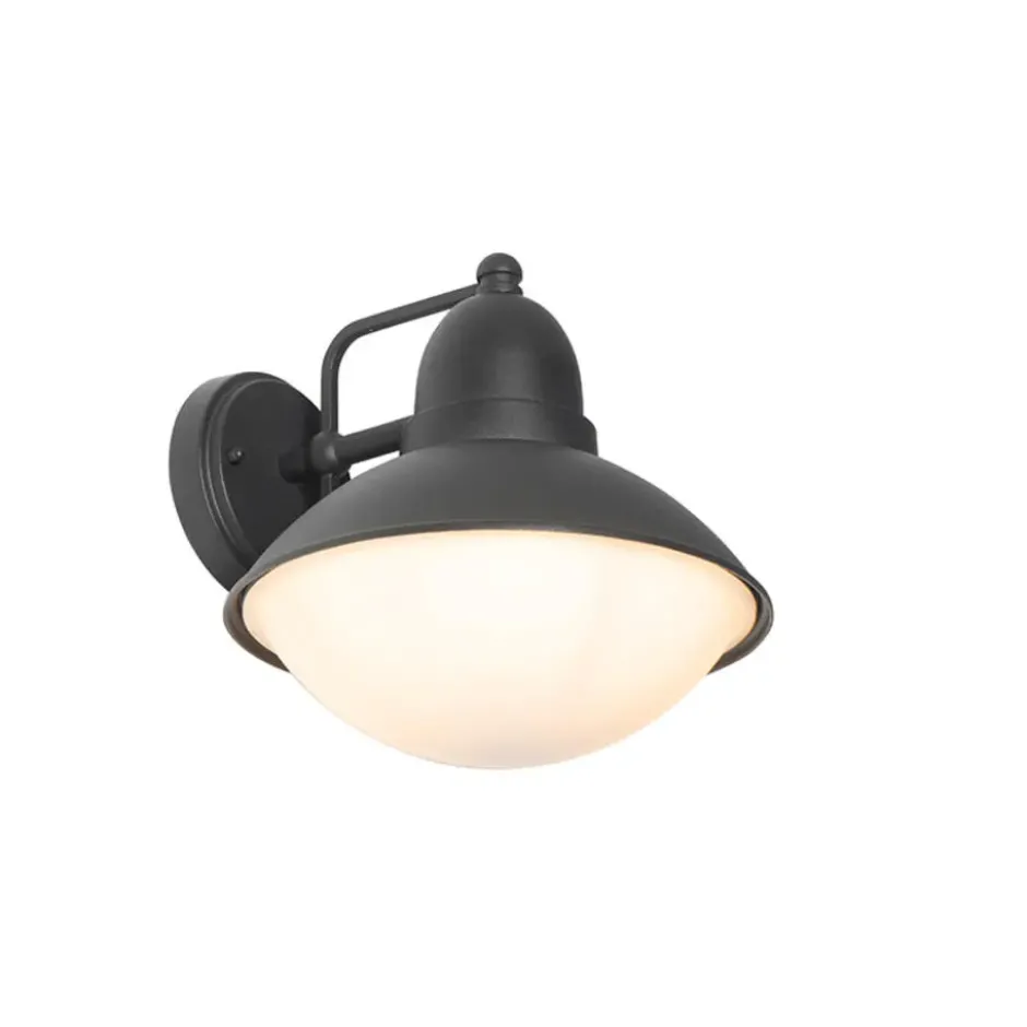 Qazqa wandlamp met glas marcel zwart e27