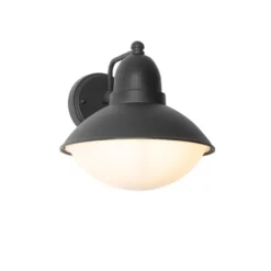 Qazqa wandlamp met glas marcel zwart e27