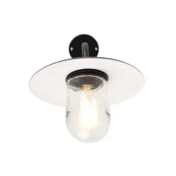 Qazqa wandlamp met glas munich zwart e27