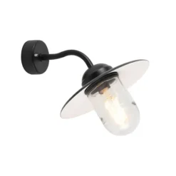 Qazqa wandlamp met glas munich zwart e27