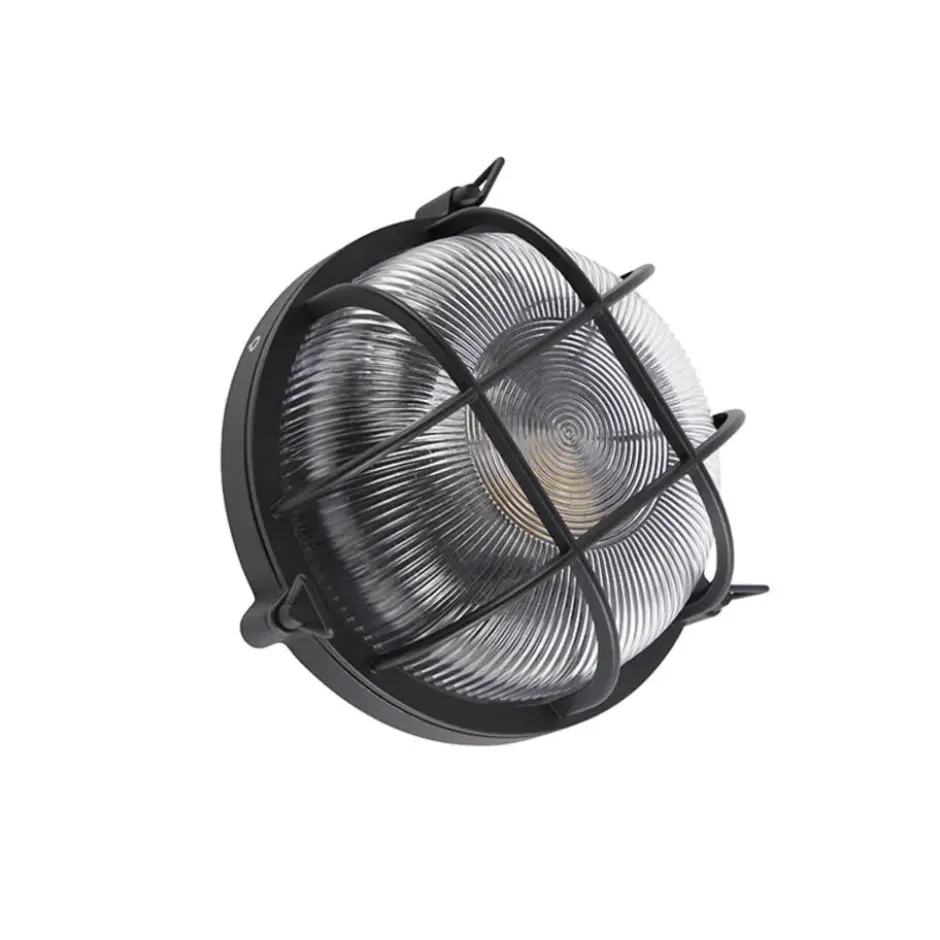 Qazqa wandlamp met glas nautica zwart e27