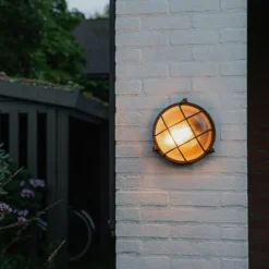 Qazqa wandlamp met glas nautica zwart e27