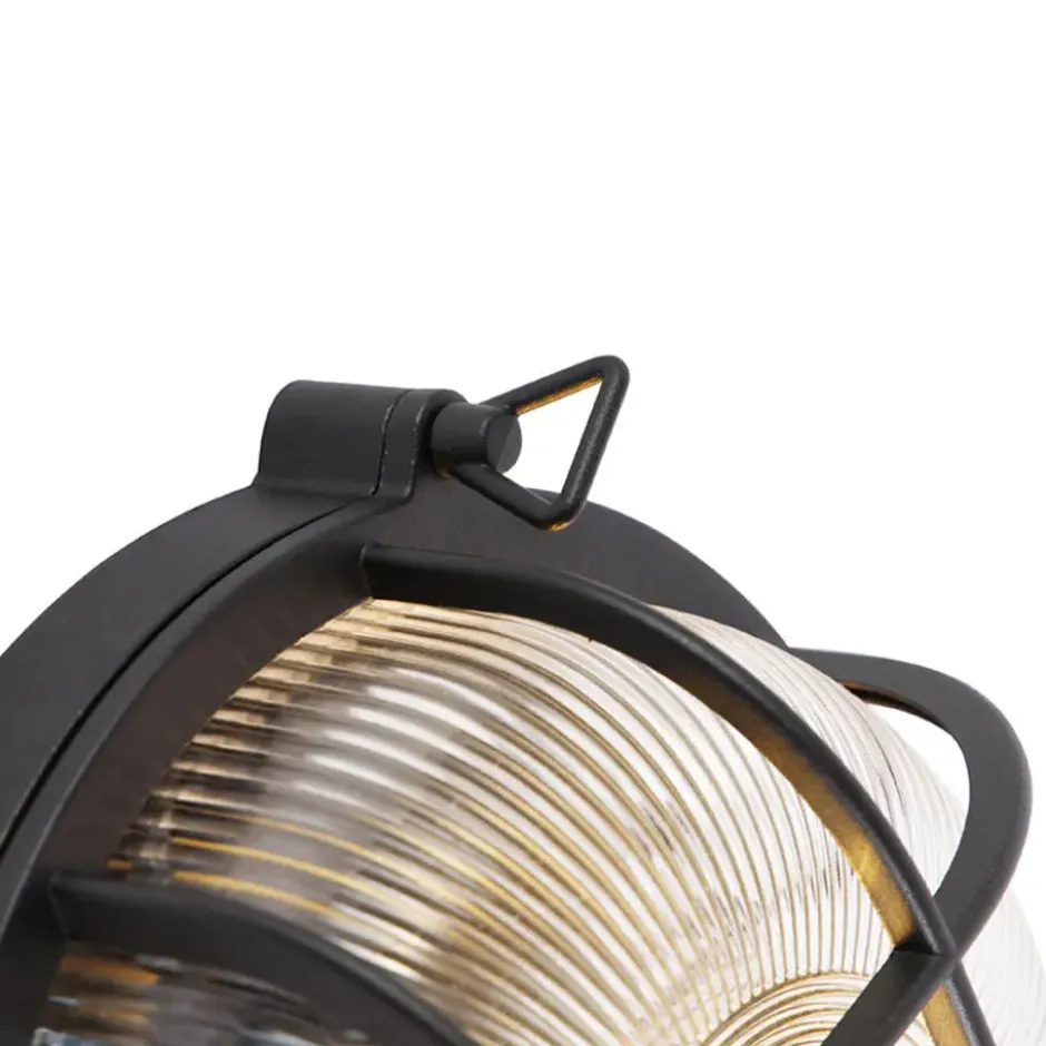 Qazqa wandlamp met glas nautica zwart e27