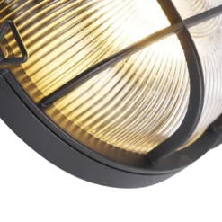 Qazqa wandlamp met glas nautica zwart e27
