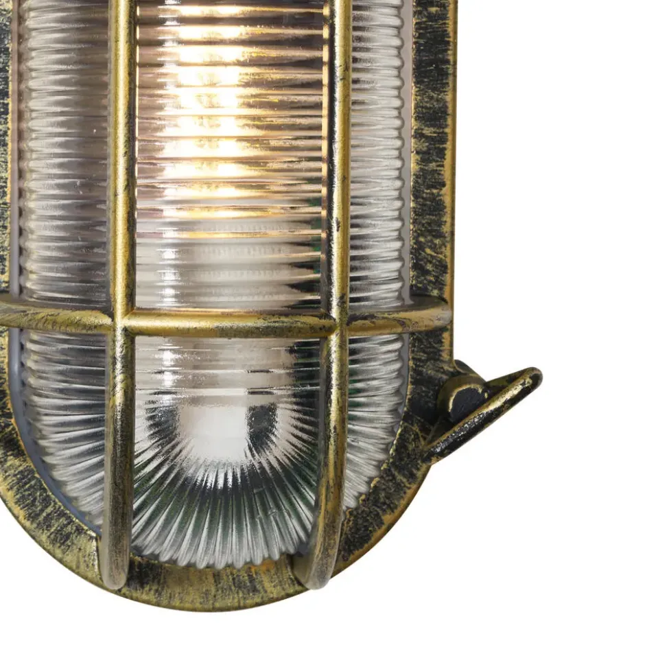 Qazqa wandlamp met glas nautica goudkleurig e27