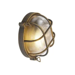 Qazqa wandlamp met glas nautica goudkleurig e27