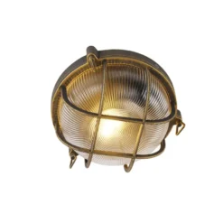 Qazqa wandlamp met glas nautica goudkleurig e27