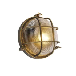 Qazqa wandlamp met glas nautica goudkleurig e27