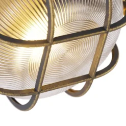 Qazqa wandlamp met glas nautica goudkleurig e27