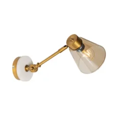 Qazqa wandlamp met glas nina bronskleurig e27