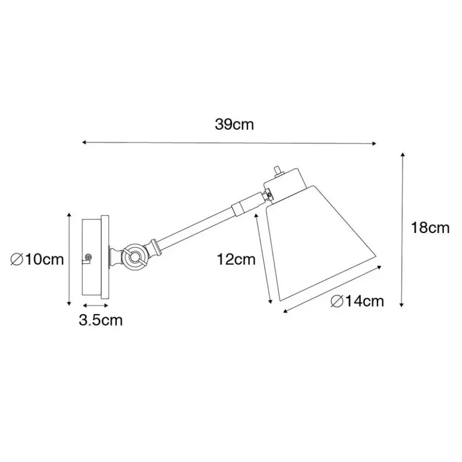 Qazqa wandlamp met glas nina bronskleurig e27