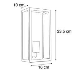 Qazqa wandlamp met glas rotterdam zwart e27