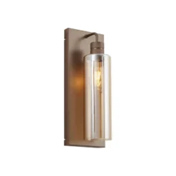 Qazqa wandlamp met glas stavelot bronskleurig e27
