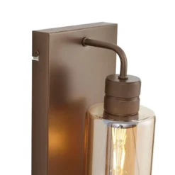 Qazqa wandlamp met glas stavelot bronskleurig e27