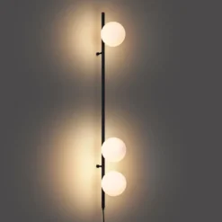 Qazqa wandlamp met glas vertical zwart g9