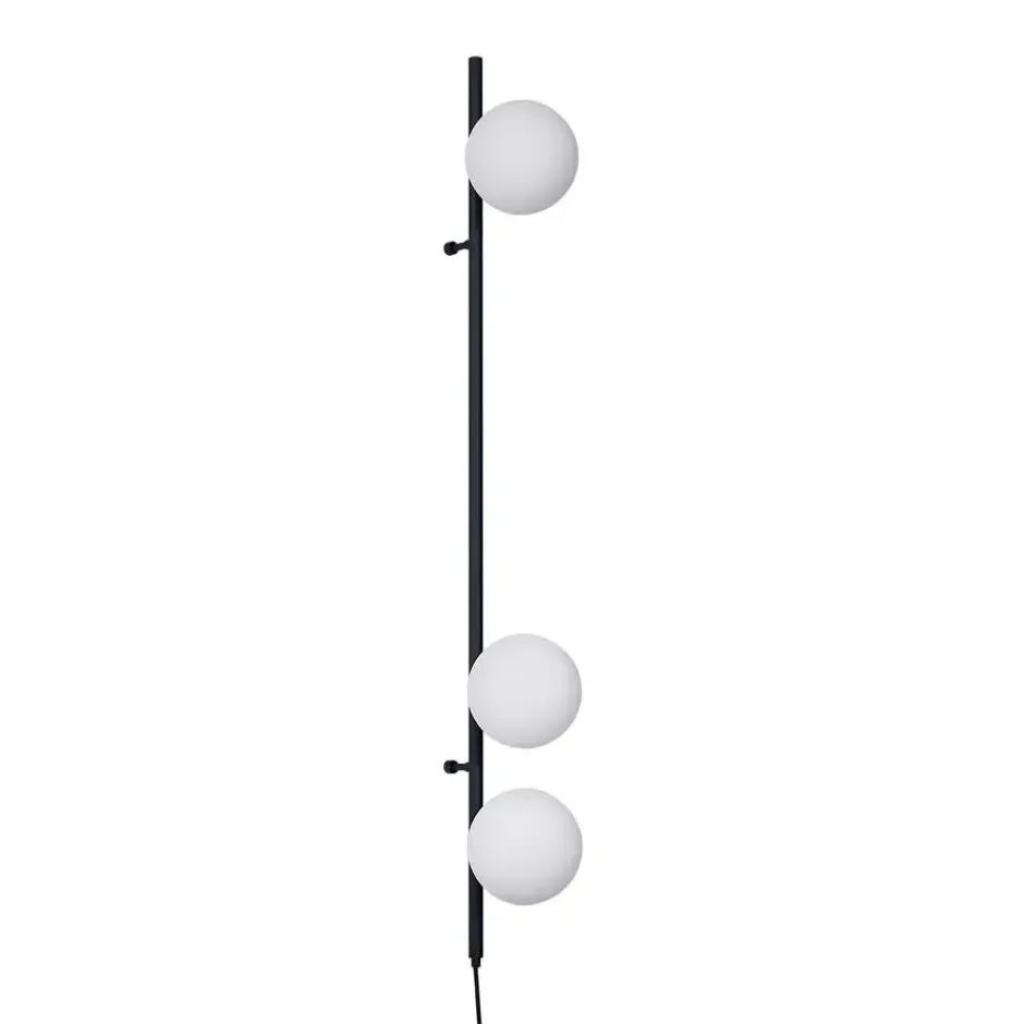 Qazqa wandlamp met glas vertical zwart g9
