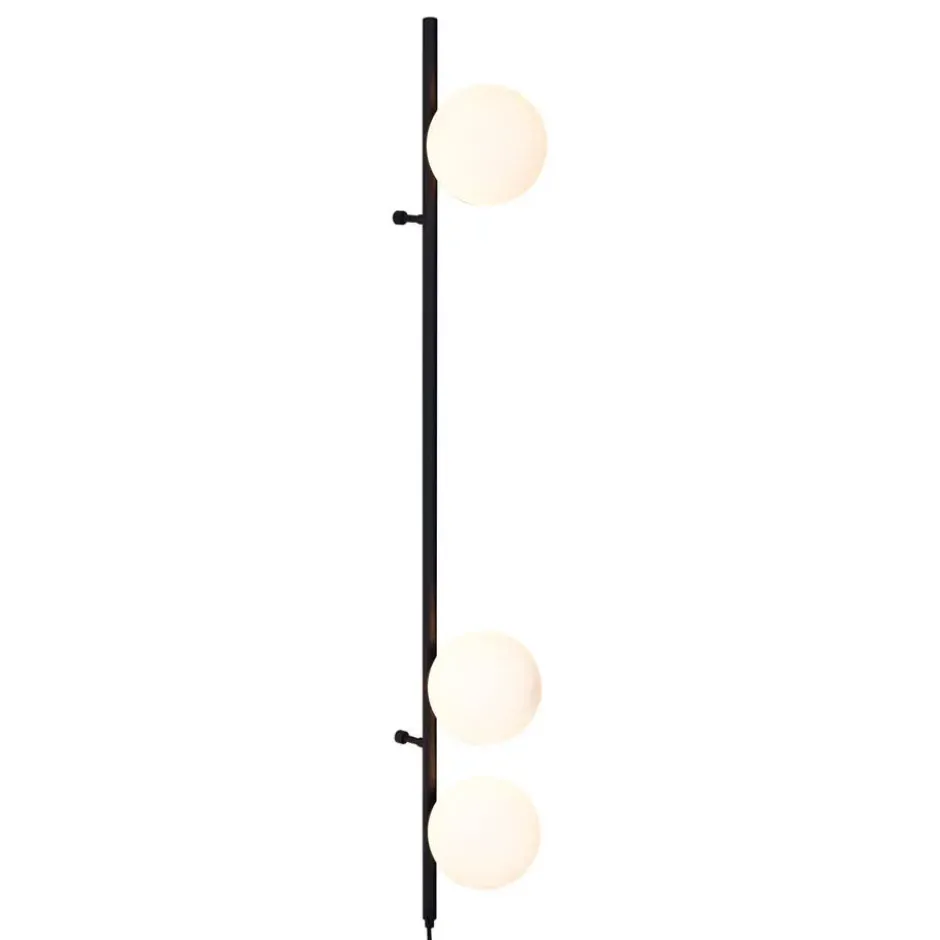 Qazqa wandlamp met glas vertical zwart g9