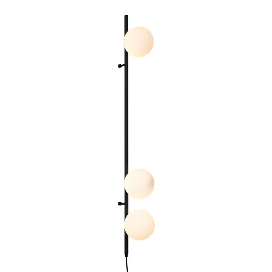 Qazqa wandlamp met glas vertical zwart g9