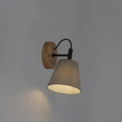 Qazqa wandlamp met kap cupy grijs e14