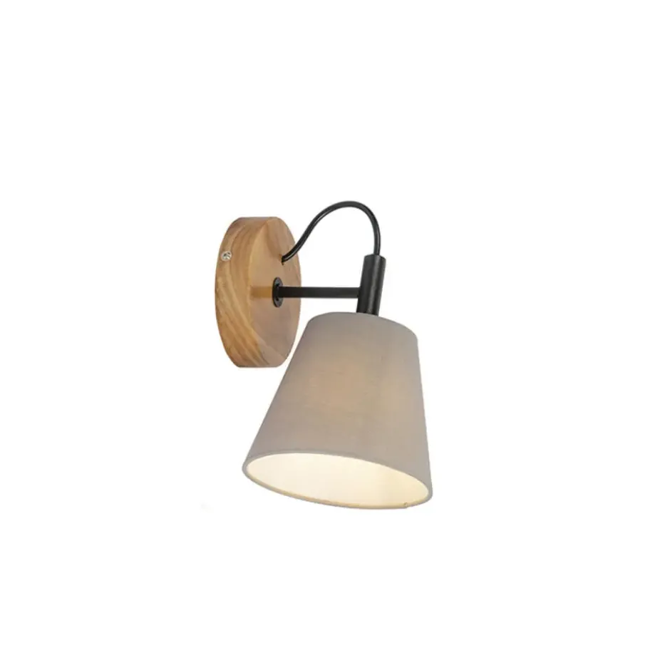 Qazqa wandlamp met kap cupy grijs e14