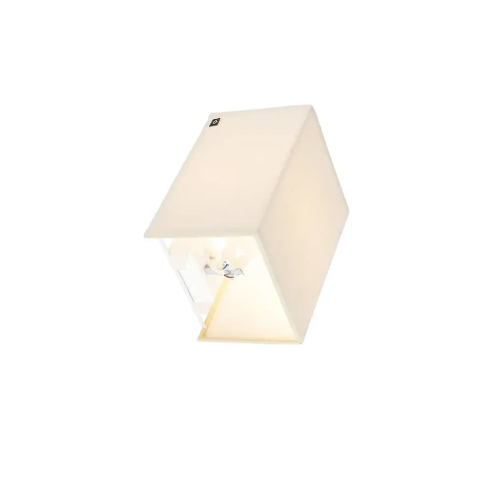 Qazqa wandlamp met kap vete beige e27