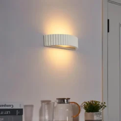 Qazqa wandlamp plaster beige e14