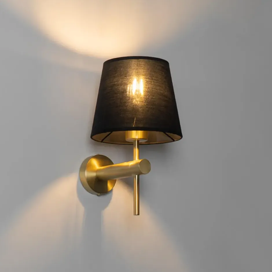 Qazqa wandlamp pluk goudkleurig e27