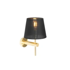 Qazqa wandlamp pluk goudkleurig e27