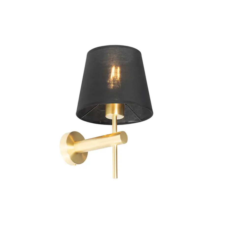 Qazqa wandlamp pluk goudkleurig e27