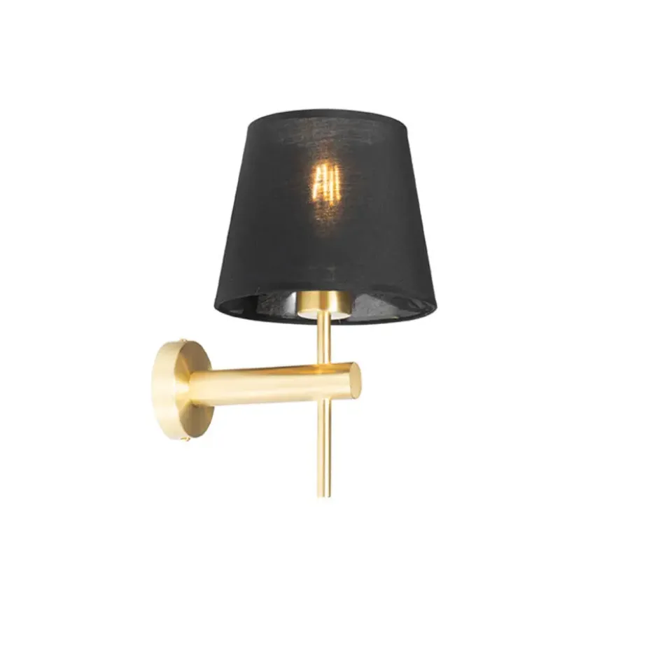 Qazqa wandlamp pluk goudkleurig e27