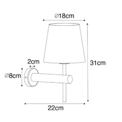 Qazqa wandlamp pluk goudkleurig e27