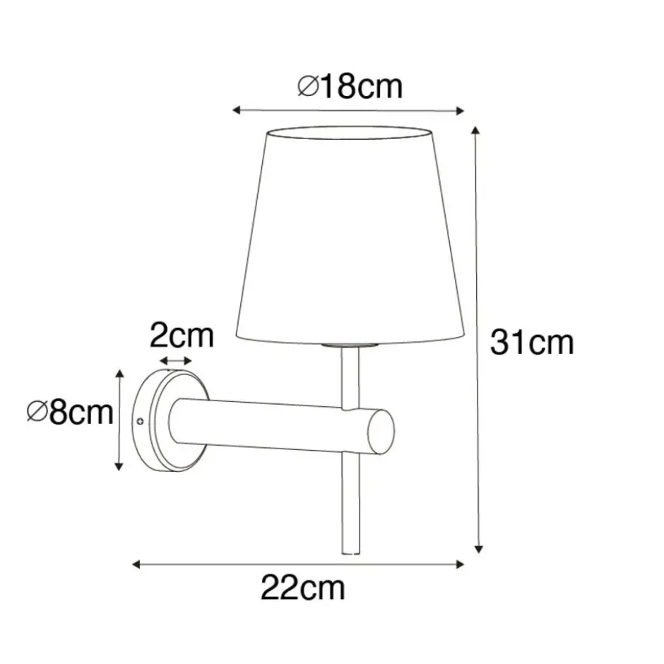 Qazqa wandlamp pluk goudkleurig e27