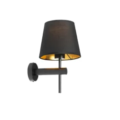 Qazqa wandlamp pluk zwart e27