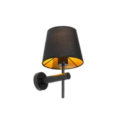 Qazqa wandlamp pluk zwart e27