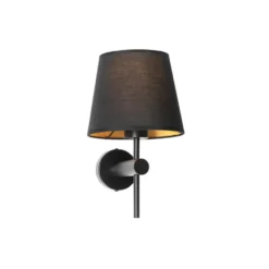 Qazqa wandlamp pluk zwart e27